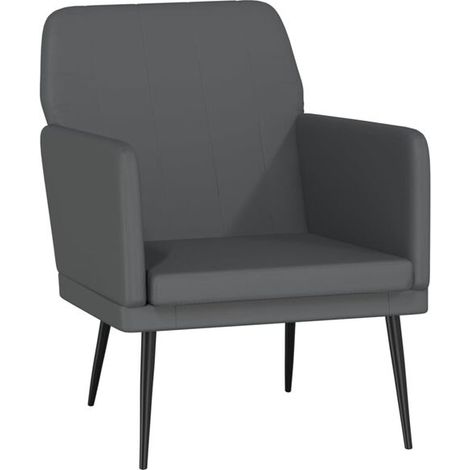 Fauteuil gris, dimensions : 61 x 78 x 80 cm, similicuir (1/5)