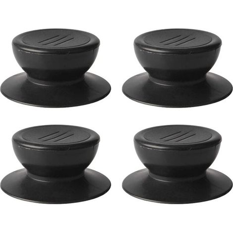 4-teiliges Deckelknauf-Set, universeller Ersatzknopf für Küchendeckel, Glasdeckel, Glasdeckelgriff – schwarz