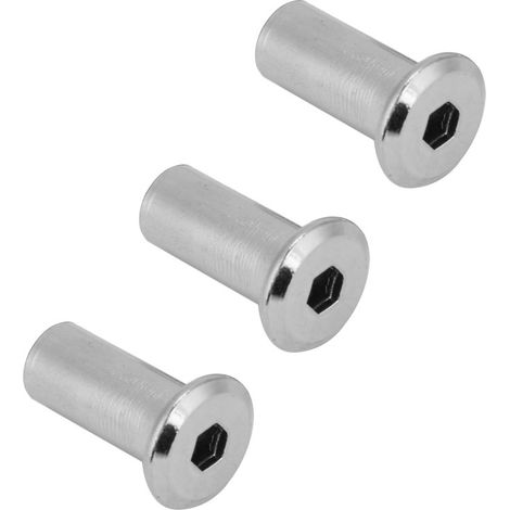 Écrous plats en nickel plaqué fer, écrous hexagonaux à tête ronde, manchon pour meubles (M822, 30 pièces)