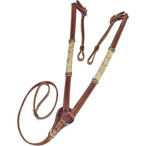 NATURALE - Pettorale western per cavalli in cuoio lavorato basket con riporti in rawhide