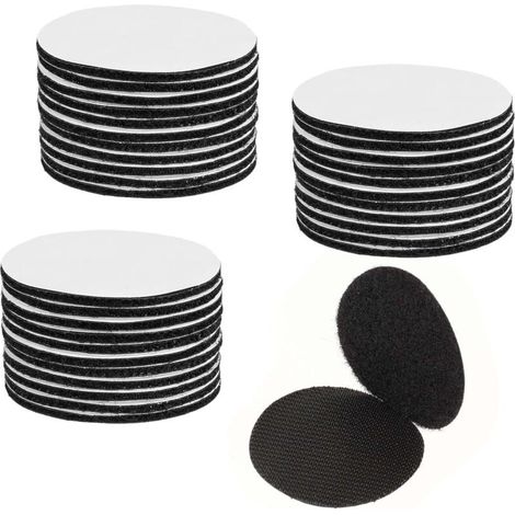 Bande Adhésif Autocollante Extra Forte 20 Paires Points Adhésif Ronds 50 mm Noir Fermeture Adhésif Auto Adhésive pour Tissu pour Fixation de Draps, canapés et Tapis (1/5)