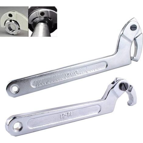 Clé à crochet en C réglable, clé à écrou à tête carrée réglable, 19-51 mm, 51-120 mm, pour vérins hydrauliques, machines mécaniques, véhicules (1/4)