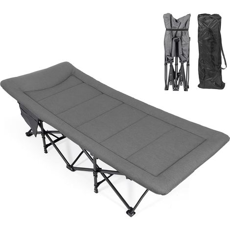 JF HOME Camp Beds for Adults Portable Tent Grey Folding Camping Bed Travel Camping Cot with Carry Bag Guest Bed for Sleeping Home Outdoor Travel Office (1/5)