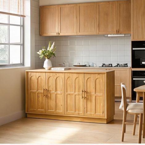 Sideboard 169 cm avec rangement et vitrine courbée bois MDF (1/5)