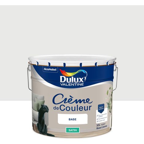 Peinture Crème De Couleur Satin Blanc Intense 10L - Dulux Valentine (1/4)
