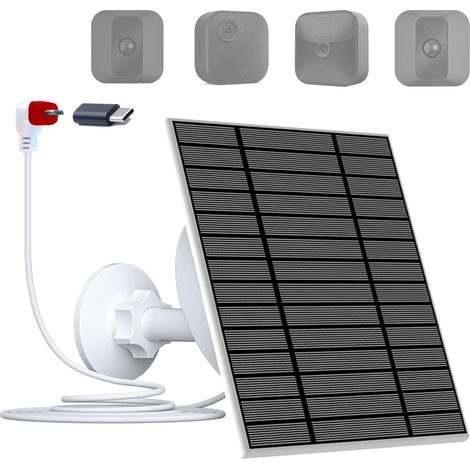 1 Panneau solaire 6W,Batterie 5200mAh,Câble 4m,IP66,Pour caméra Blink (1/5)