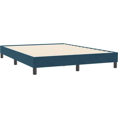 Maison Exclusive - Giroletto senza Materasso Blu Scuro 140x210 cm in Velluto