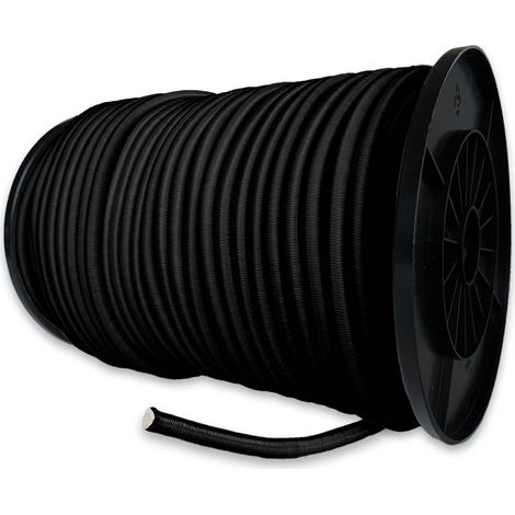 Cuerda elástica Negra 100 metros - Calidad Profesional TECPLAST 9SW - Cable elástico - Diámetro 9 mm