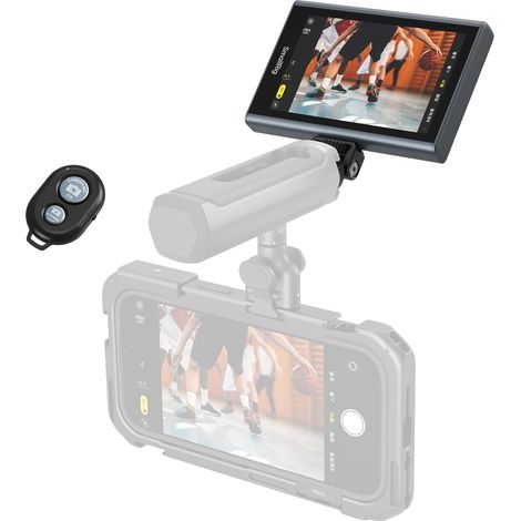 Écran de Surveillance pour Téléphone avec Contrôle sans Fil, Enregistrement sans Fil 1080p, Moniteur Vidéo avec Support pour Griffe Froide pour 17/16/15/14/13/12-4850B (1/5)