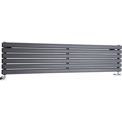 Hudson Reed Vitality – Radiateur Design Horizontal – Anthracite – 35.4 x 160cm Double Rang