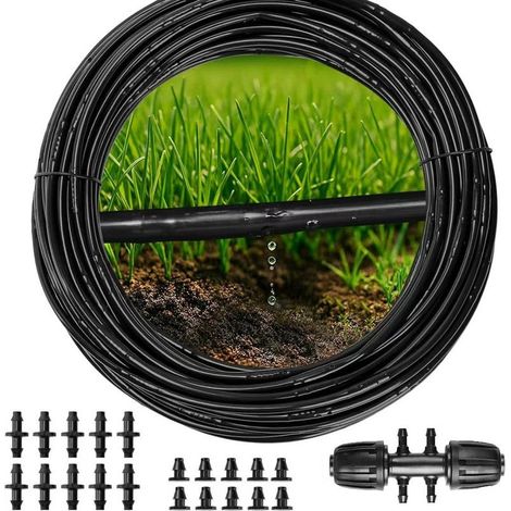 Tuyau micro-irrigation 50 ft 1/4" – Kit de tuyaux distributeurs pour arrosage goutte à goutte DIY, système d’irrigation économiseur d’eau pour jardin (1/5)
