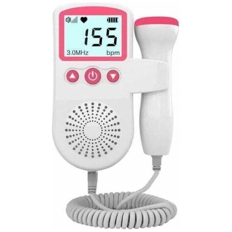 Moniteur de fréquence cardiaque fœtale pour grossesse, plage de mesure 50-240 BPM, 2,5 MHz, détecteur de fréquence cardiaque fœtale avec écran LCD de poche, rose