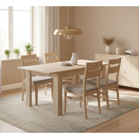 Tavolo Allungabile - 8 Posti Allungabile, Marrone Rovere, -, 190x90x77h cm Valera
