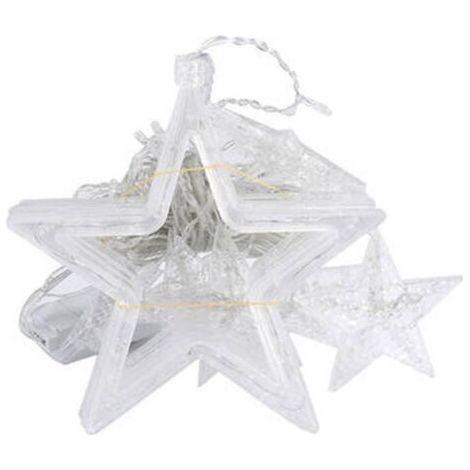 2,5 m lange Lichterkette mit 12 Sternen, Sternengirlande mit 8 Beleuchtungsmodi für Hochzeiten, Weihnachtsdekoration, Feiertage, Festivals, Innen- und Außenbereich (1/5)