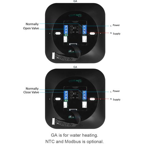 Thermostat programmable 95-240 V, 5+1+1 périodes, écran tactile LCD rétroéclairé, régulateur de température pour le chauffage de l'eau. (1/4)