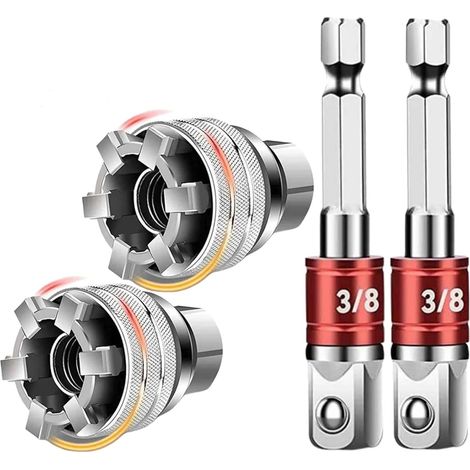 Douilles Magiques Réglables avec 2 Barres d'Extension, Adaptateur de Clé à Cliquet 3/8"-3/4", Douille Polyvalente 10-19mm, Lot de 2 (1/5)
