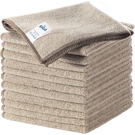 MR.SIGA Mikrofaser-Reinigungstücher 12er Set Weizen 32x32cm (1/5)