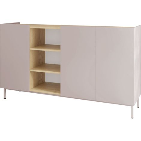 Aparador Veldome 100, Cachemira + Roble Cremona, 85x153cm, Número de puertas: 044cm, Aglomerado laminado