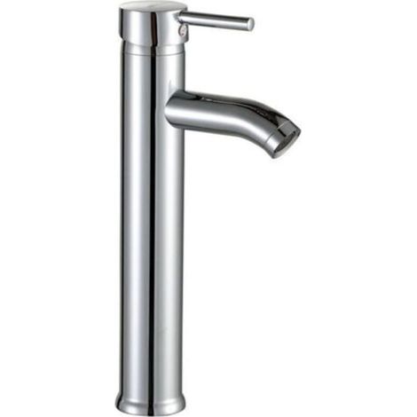 Robinet lavabo haut salle de bain acier inoxydable levier unique eau chaude et froide avec 2 tuyaux inclus robinet mitigeur haut pour vasque robinet haut lave main mitigeur lavabo haut (1/4)