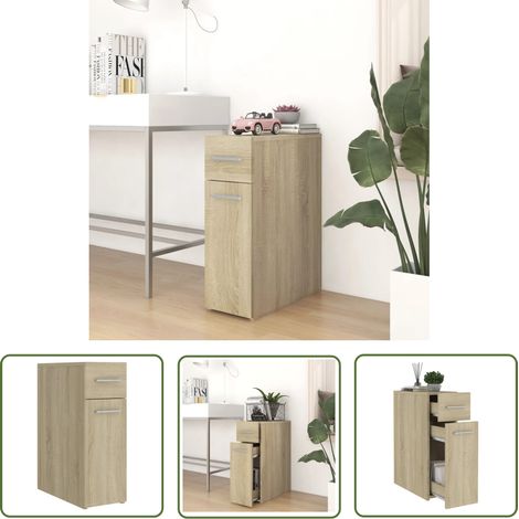 The Living Store Apothekerschrank Sonoma-Eiche 20x45,5x60 cm Holzwerkstoff - Apothekenregal - Aufbewahrungsregale - Küchenorganisation - Badezimmerorganisator - Regal Aus Holzwerkstoff (1/5)