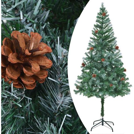vidaXL Árbol de Navidad glaseado con piñas 180 cm (1/2)