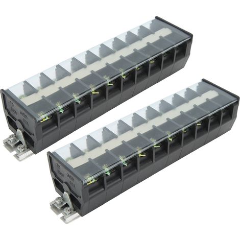 2 Barres de jonction 60A 660V à double rangée, bornier à vis 10 positions pour distribution électrique de ponts, éclairage de tunnels (1/5)