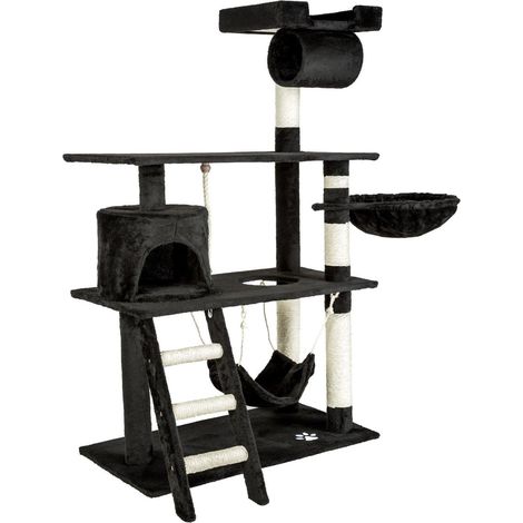 Tiragraffi per gatti nicchia peluche nero 141 cm 080000514