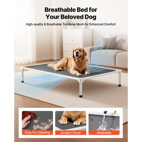 Lit Surélevé pour Chiens Chats, Lit de Camp pour Animaux de Compagnie avec Cadre en Tube d'Aluminium et Maille Respirante, Panier C… (1/5)