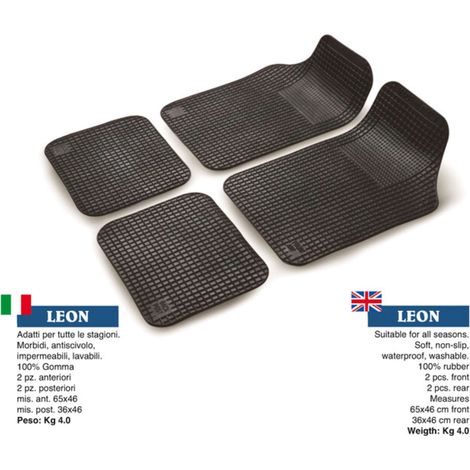 SET TAPPETO AUTO IN GOMMA POLAR 4 PEZZI