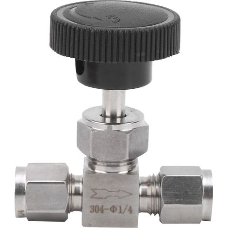 Vanne en acier inoxydable 304 à aiguille haute pression 2 voies pour eau, gaz et liquides Ф1/4 (1/5)