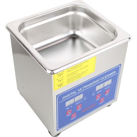 Cuve de nettoyage ultrasonique numérique en acier inoxydable de 1,3 L avec minuterie et élément chauffant, idéale pour le nettoyage de bijoux, prise britannique, 220 V (1/5)