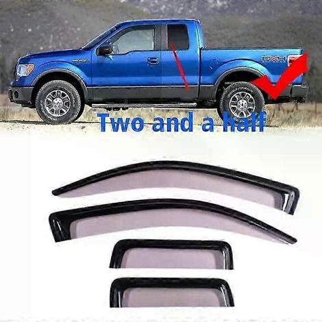 Déflecteurs de pluie pour vitres de Ford Raptor et F-150 (2009-2014) : protection anti-pluie, cache-ventilation, protection d'aération. (1/5)