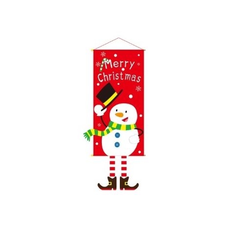 Drape Murale Noel - Fanion Sapin Pere Noel Bonhomme De Neige - Décoration Intérieure Extérieure Pour Porte Fenêtre Mur Arbre - Lot De 1 (1/3)