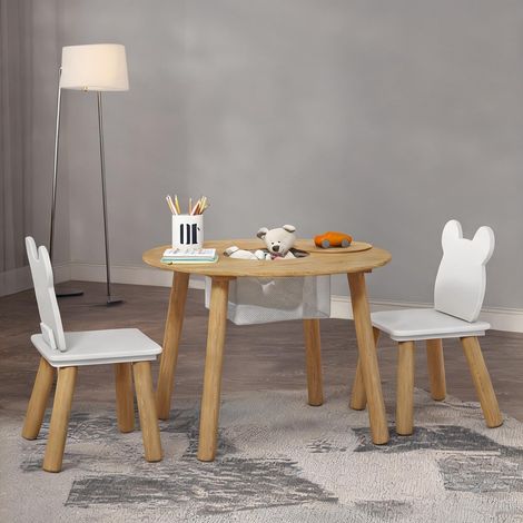Ensemble table et chaises enfant madeira e Branco 60 x 60 x 44 cm (1/5)
