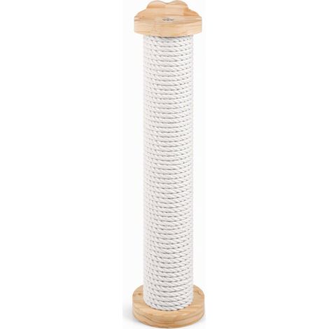 Griffoir pour chat gainé de corde blanc poteau 31 x 10 cm