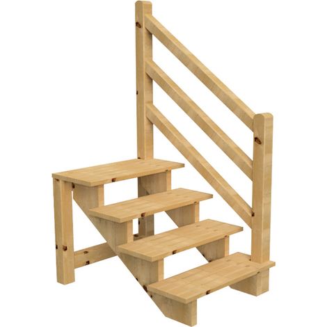 Terrassentreppe VENEZIA mit Treppengeländer rechts, 4 Stufen, H71cm B120cm, ohne Setzstzufen