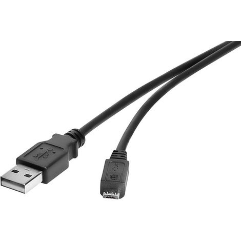 Renkforce Câble USB USB 2.0 USB-A mâle, USB-Micro-B mâle 3.00 m noir contacts dorés RF-4724427 S416701 (1/2)
