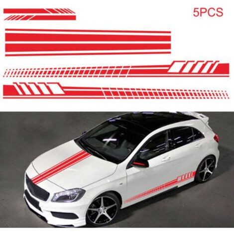Lot de 100 autocollants pour voiture, carrosserie, rayures, portières latérales, capots, rétroviseurs, course (1/4)