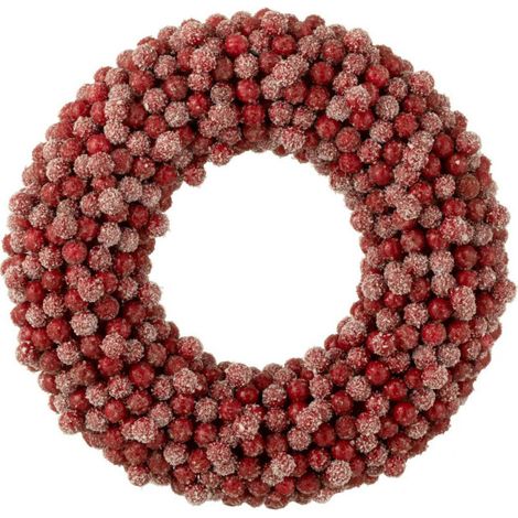 Couronne de Noël Ronde "Baies" 35cm Rouge (1/5)