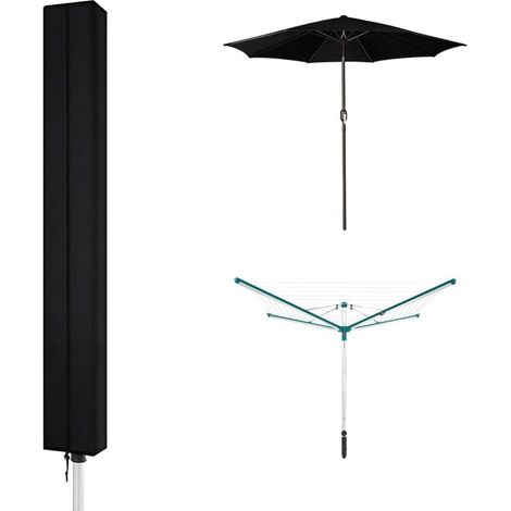 Rotary clothesline cover 160x15x15cm – waterproof cover made of 210D Oxford, UV-resistant & winterproof, with zipper & drawstring, suitable for Leifheit & other models