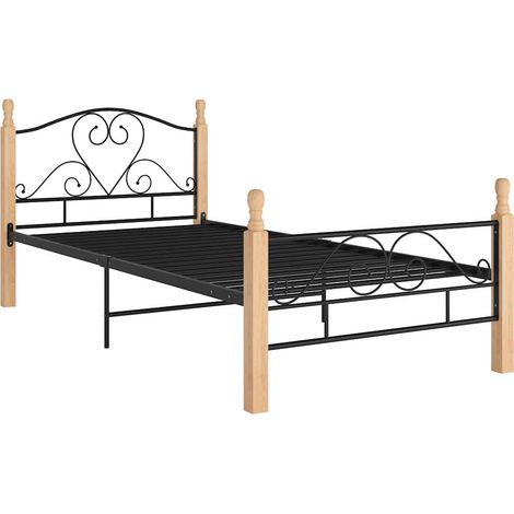 Giroletto Nero in Metallo 90x200 cm vidaXL (1/4)