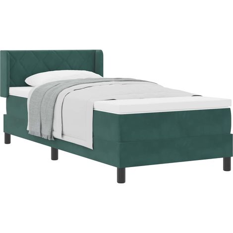 Maison Exclusive - Boxspringbett mit Kopfteil Dunkelgrün 200 x 10
