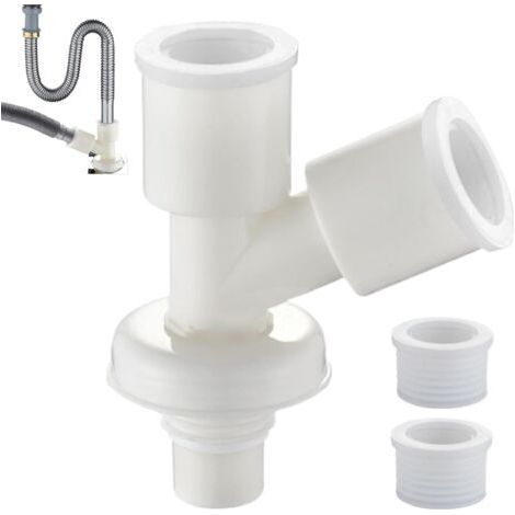 Drain Hose Fitting, Washing Machine Hose Fitting, Waterproof Plumbing Connection Adapter for Hose Extension, Bathroom Washing Machine Replacement Accessory (1/5)