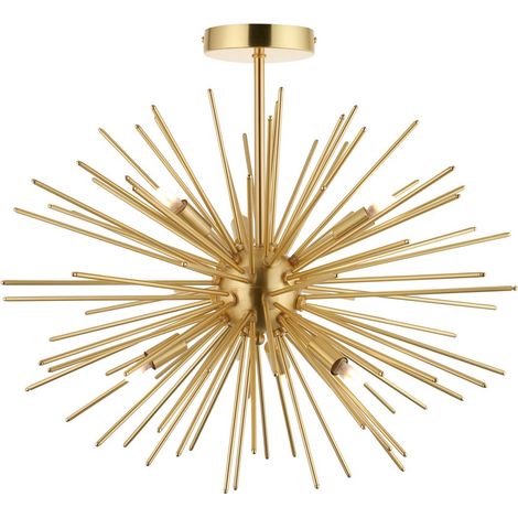 Endon Orta Lampada a braccio multiplo Lampada da soffitto semi-incasso, piastra in ottone satinato (1/5)