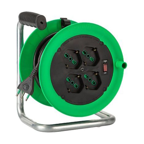 Avvolgicavo Zeus Fme 2P con T 16A Bipasso Schuko X4 N°xmmq 3X10 15 m