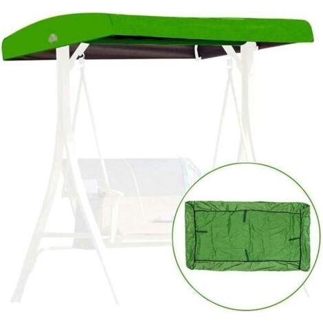 Pair Toile de remplacement pour siège balancelle, housse de remplacement pour trois places, pare-soleil imperméable, adapté aux vérandas et terrasses de jardin - vert (1/4)