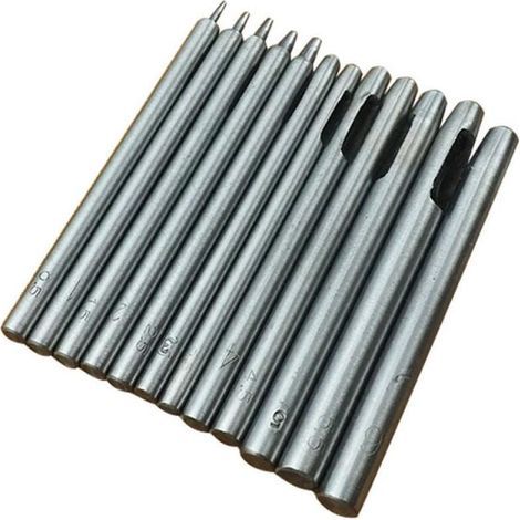 10 Pièces Emporte Pièce cuir, Poincon Creux Poinçon en Cuir Poinçon Creux en Acier Rond Set Outils de Perforation de Trou Creux de Cuir Pour Bracelet De Montre Ceinture 0.5mm-5mm (1/5)