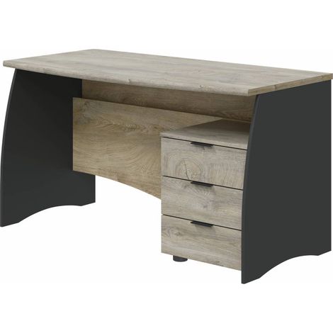 Kit Scrivania Con 3 Cassetti 136X67X74 Rovere Antr.