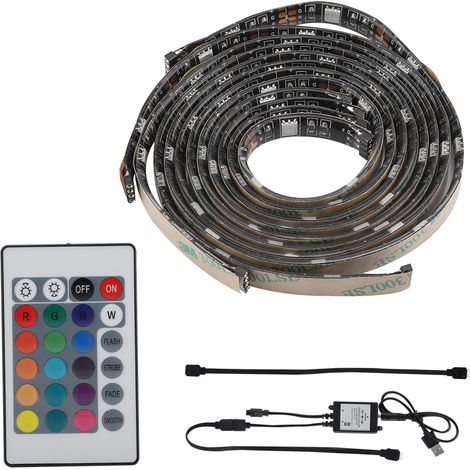 Ruban LED RGB - 36 LED - 6 W - 12 V - Flexible avec Télécommande 24 Touches - Adhésif Intégré - Pour Intérieur (1/5)