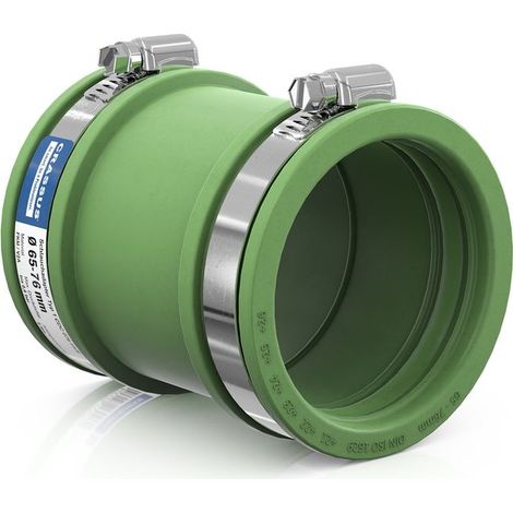 Adaptateur de tuyau CR type 1 CDC 076 FKM (65-76 mm), jusqu'à 0,6 bar, FKM / V2A